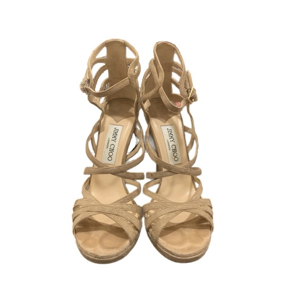 Jimmy Choo Ontario Suede Platform Heels - Picture 1 of 13